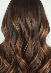 Fototapeta premium Brunette Balayage - A Stylish Hair Color Technique for Women.