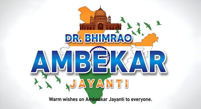 Dr.Bhimrao ambedkar Jayanti poster,header,wiTh Parliament House sketch Indian Babasaheb day celebration vector Illustration.