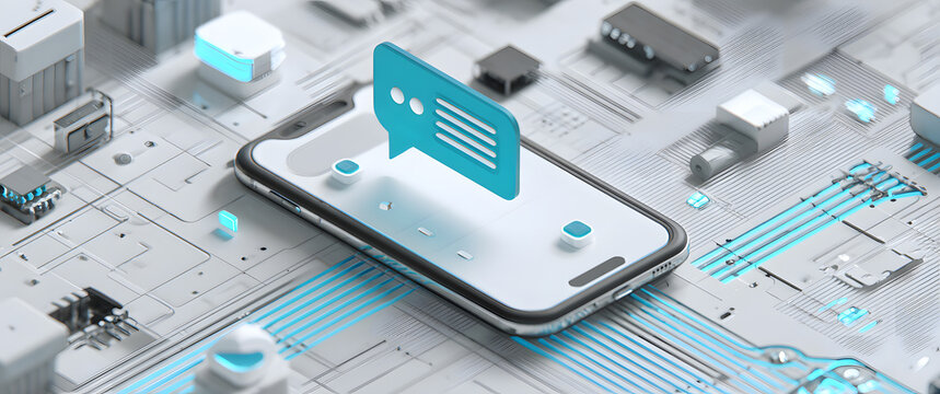 AI conversation icon on mobile phone