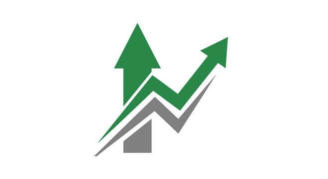 Green Arrow Symbolizing Upward Trend, Growth, And Financial Progress in Business