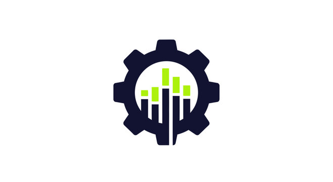 Industrial Analytics Gear Logo Data Growth Insight