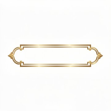 Ornate Gold Rectangular Frame with Decorative Corners on White Background