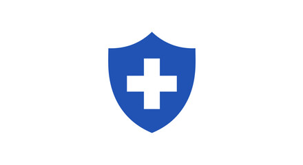 Fototapeta premium Medical Shield: Protection, Health and Wellbeing Graphic Design on White Background.