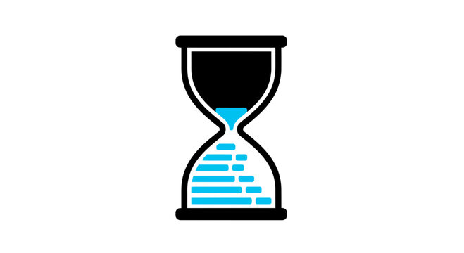 Minimalist Hourglass Illustration Shows Time Passing And Representing The Concept Of Timeliness