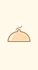 Obraz premium Minimalist Cloche Icon Depicting Culinary Presentation for Restaurants and Food Service Concepts