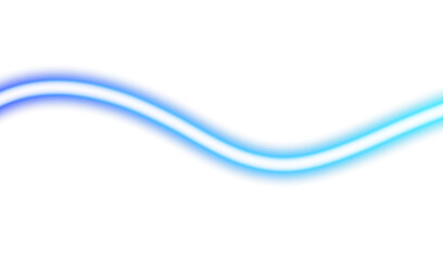 Neon glowing horizontal lines flow wave shaped on transparent background. Glowing neon lights flow or light streak rays and light beams effect. PNG image.