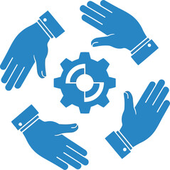 Obraz premium Hands around a gear