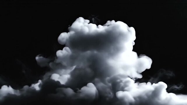 White clouds on black background.