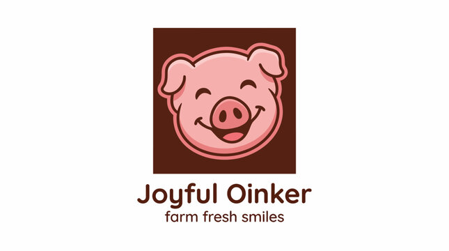 A whimsical illustration of a smiling pig, representing joy and friendliness, perfect for conveying a fun, lighthearted brand personality and positive vibes.