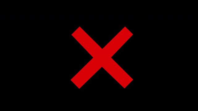 Red Cross Mark Icon on Black Background &ndash; Cancel and Error Symbol