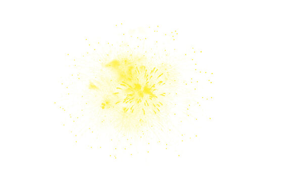 Yellow watercolor splash on white background, vibrant ink splatter texture, abstract paint explosion for artistic design and creative branding