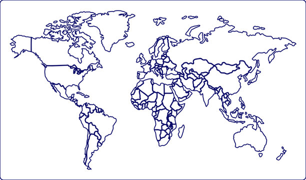 Editable Vector World Map with Labels.