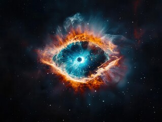 Fototapeta premium Nebula resembling an open eye in space, symbolic cosmic awareness