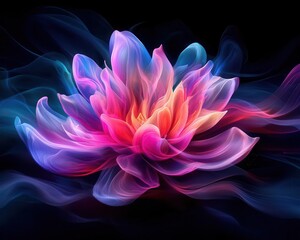 Surreal cosmic flower blooming from nebula particles, organic galaxy art