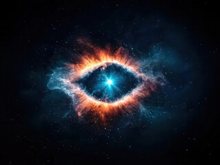 Nebula resembling an open eye in space, symbolic cosmic awareness