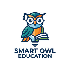 Obraz premium This delightful image of an owl with glasses, holding a book, represents wisdom and learning, fitting perfectly for educational branding or school resources.