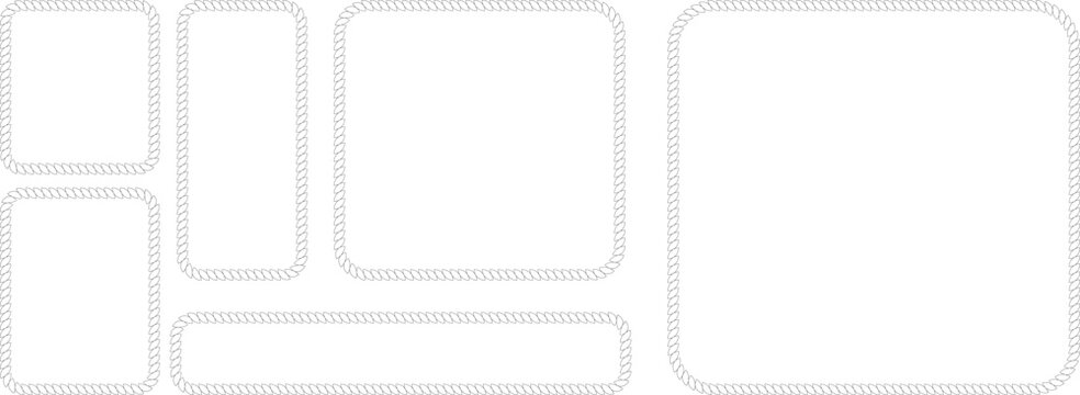 Set of rope frames of different sizes