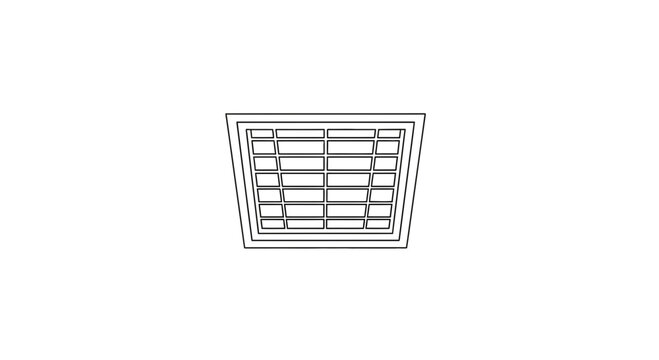 Ceiling light fixture, recessed square panel, modern office lighting, clean design