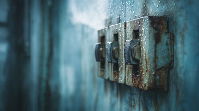 Rusty Switches on a Weathered Wall