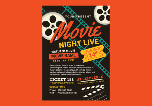 Movie Night Movie Time Flyer