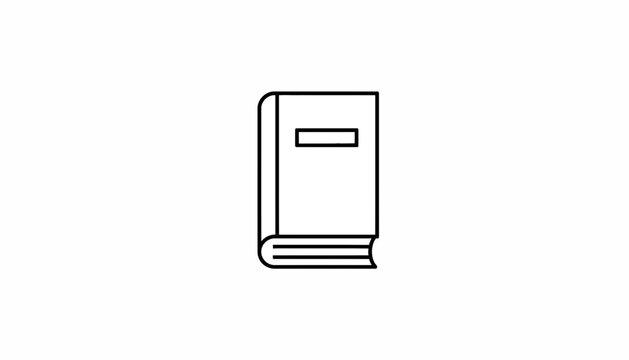 Simple Line Art Icon of a Closed Book, Symbolizing Knowledge and Education