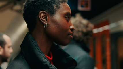 Profile Portrait of a Woman on the Subway Platform © Andrii Nekrasov