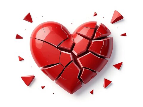 broken heart in multy pices
