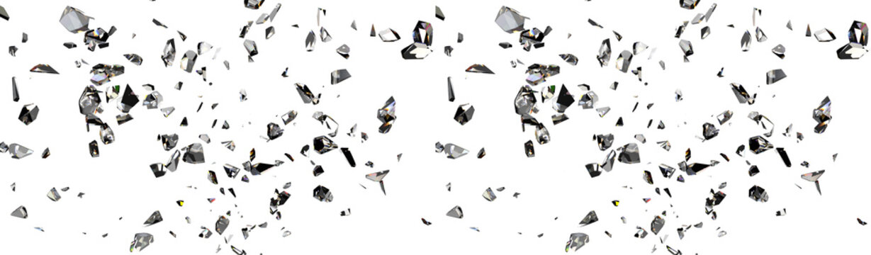 Shattered Glass PNG Cracked Glass, Broken Glass with debris in 3d rendering isolated design. PNG alpha channel Broken pieces glass mirror set Shattered and cracked  pieces, and realistic damage.