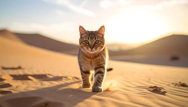 Desert Wanderer - A Cats Journey Through the Sands.
