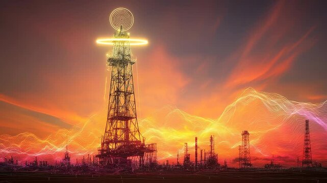 Energy infrastructure landscape visualizing AI driven capital rotation heatmap with Fibonacci timing signal convergence.