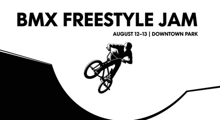 Obraz premium Bmx Freestyle Jam Event Announcement Poster
