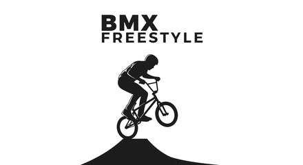 Obraz premium BMX Freestyle Rider Silhouette Performing A Jump