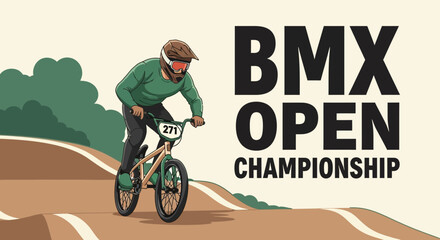 Obraz premium BMX Open Championship Graphic Illustration Of A Rider