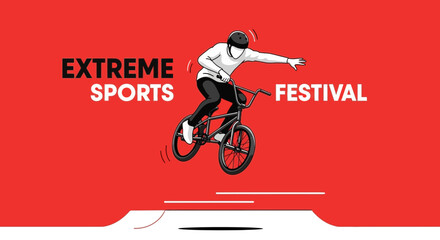Obraz premium Bold Extreme Sports Festival Event Poster With Bmx Rider