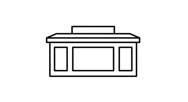 Simple Line Drawing of a Storefront or Shop Facade