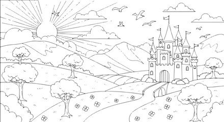 A large castle with towers standing. © MD riazul