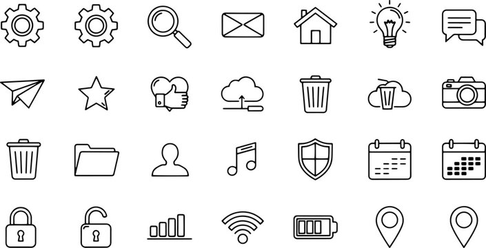 Collection of various computer icons.