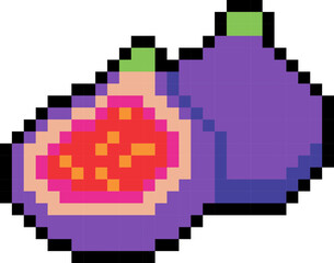 Obraz premium vector pixel art fruit strawberry watermelon raspberry pomegranate peach orange pear mango lime grape fig lemon cranberry cherry blueberry cantaloupe blackberry avocado apple