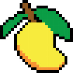 Fototapeta premium vector pixel art fruit strawberry watermelon raspberry pomegranate peach orange pear mango lime grape fig lemon cranberry cherry blueberry cantaloupe blackberry avocado apple