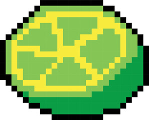 Fototapeta premium vector pixel art fruit strawberry watermelon raspberry pomegranate peach orange pear mango lime grape fig lemon cranberry cherry blueberry cantaloupe blackberry avocado apple