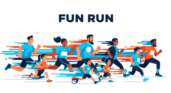 Diverse Group Enjoying Energetic Fun Run Activity