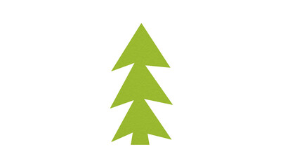 Obraz premium A cute light green Christmas tree made of paper is placed on a transparent background.