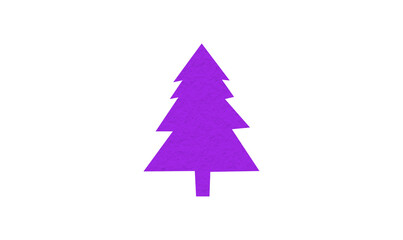 Obraz premium A cute purple Christmas tree made of paper is placed on a transparent background.