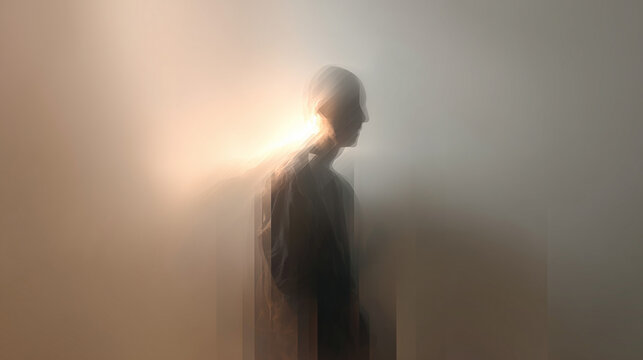 うつ アイデンティティ喪失の抽象シルエット