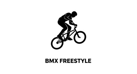 Naklejka premium Dynamic Bmx Rider Performing Acrobatics On Bicycle Silhouette