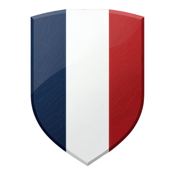 Tricolor Shield 3D Icon