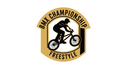 Naklejka premium Dynamic Freestyle Bmx Championship Emblem Graphic Design