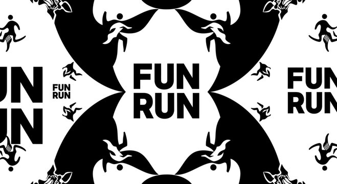 Dynamic Fun Run Event Graphic With Abstract Runners
