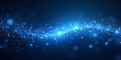 Fototapeta premium An abstract winter holiday background featuring a glowing blue pattern of stars and snow with a light motion design for a festive night sky wallpaper illustration