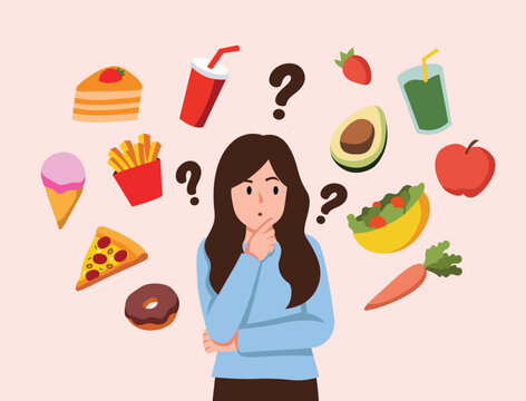 woman thinking of food